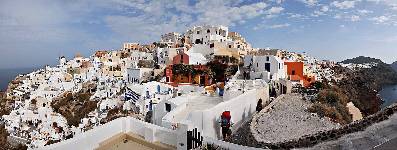 Casario branco de Oia, em Santorini